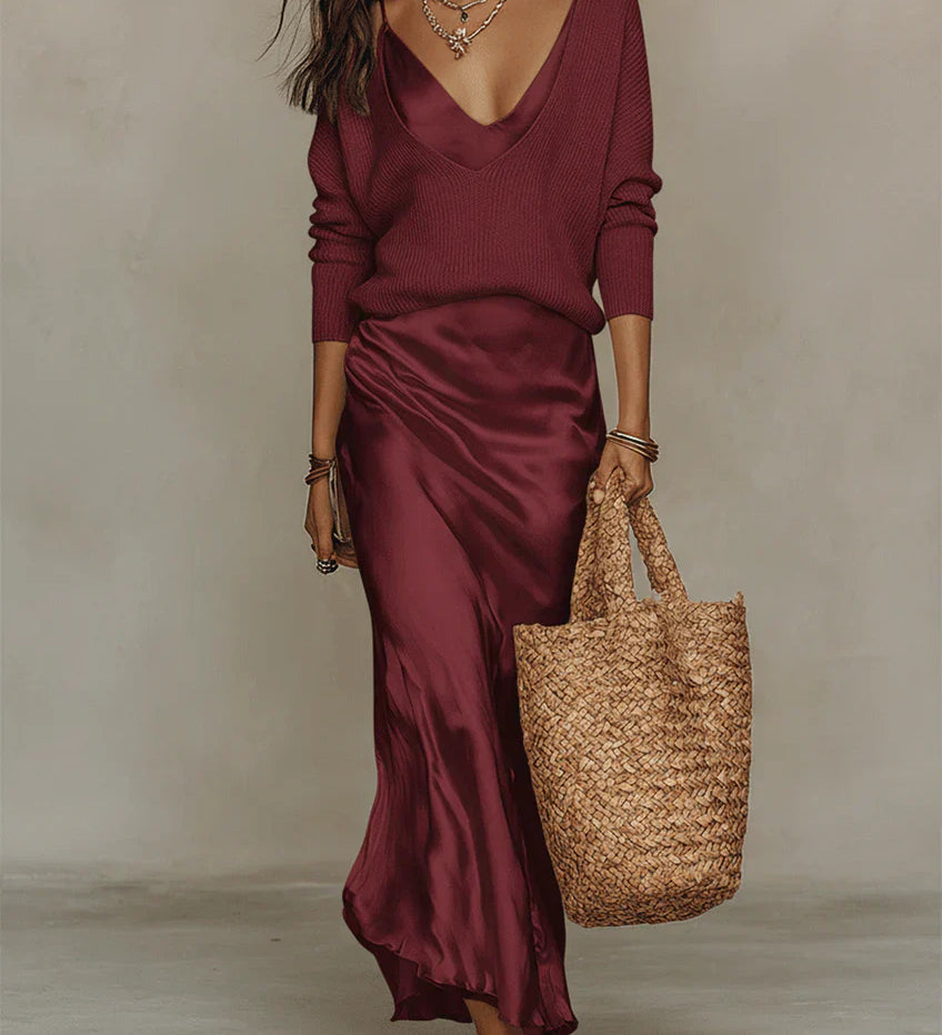 Elena | Satiniseeritud Midi Kleid