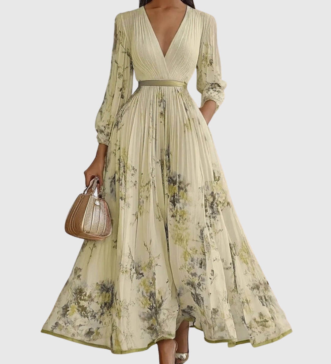 Siena | Elegants Plisse Maxi Kleit