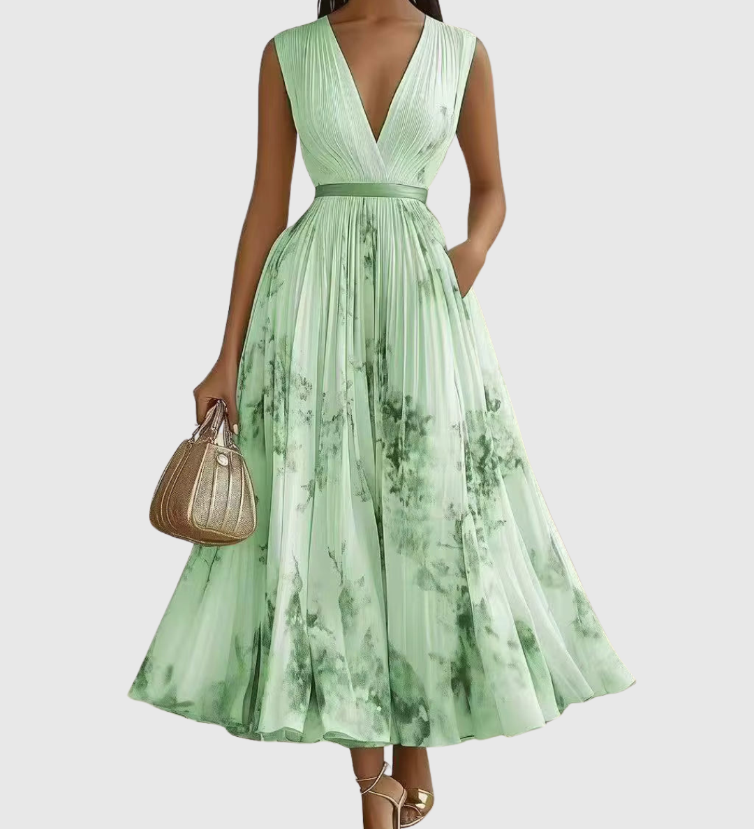 Siena | Elegants Plisse Maxi Kleit