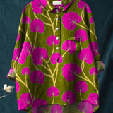 Lauren | Naiste Vintage Lillekunst Print Casual Särk
