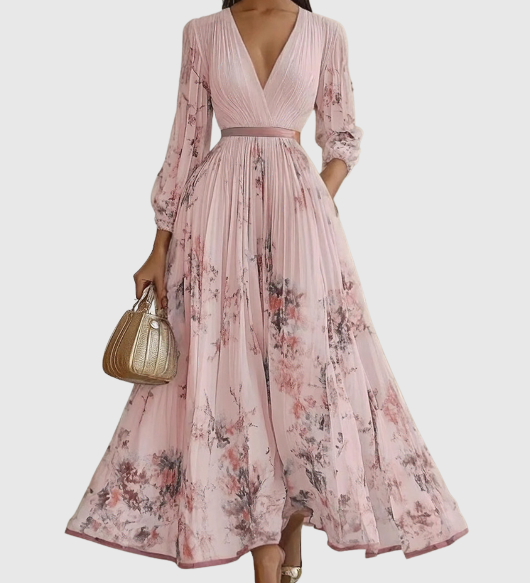 Siena | Elegants Plisse Maxi Kleit