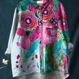 Skylar | Vintage Kaunis Lilleline Kunstiprint Tavaline Särk