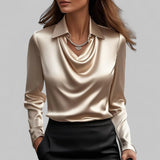 Theresa | Elegantne veesangaga satiinbluus naistele
