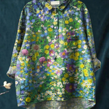 Emery | Naiste Vintage Lilleline Kunstiprint Casual Särk