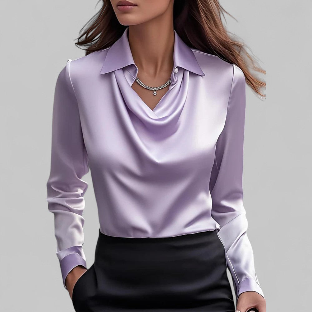Theresa | Elegantne veesangaga satiinbluus naistele