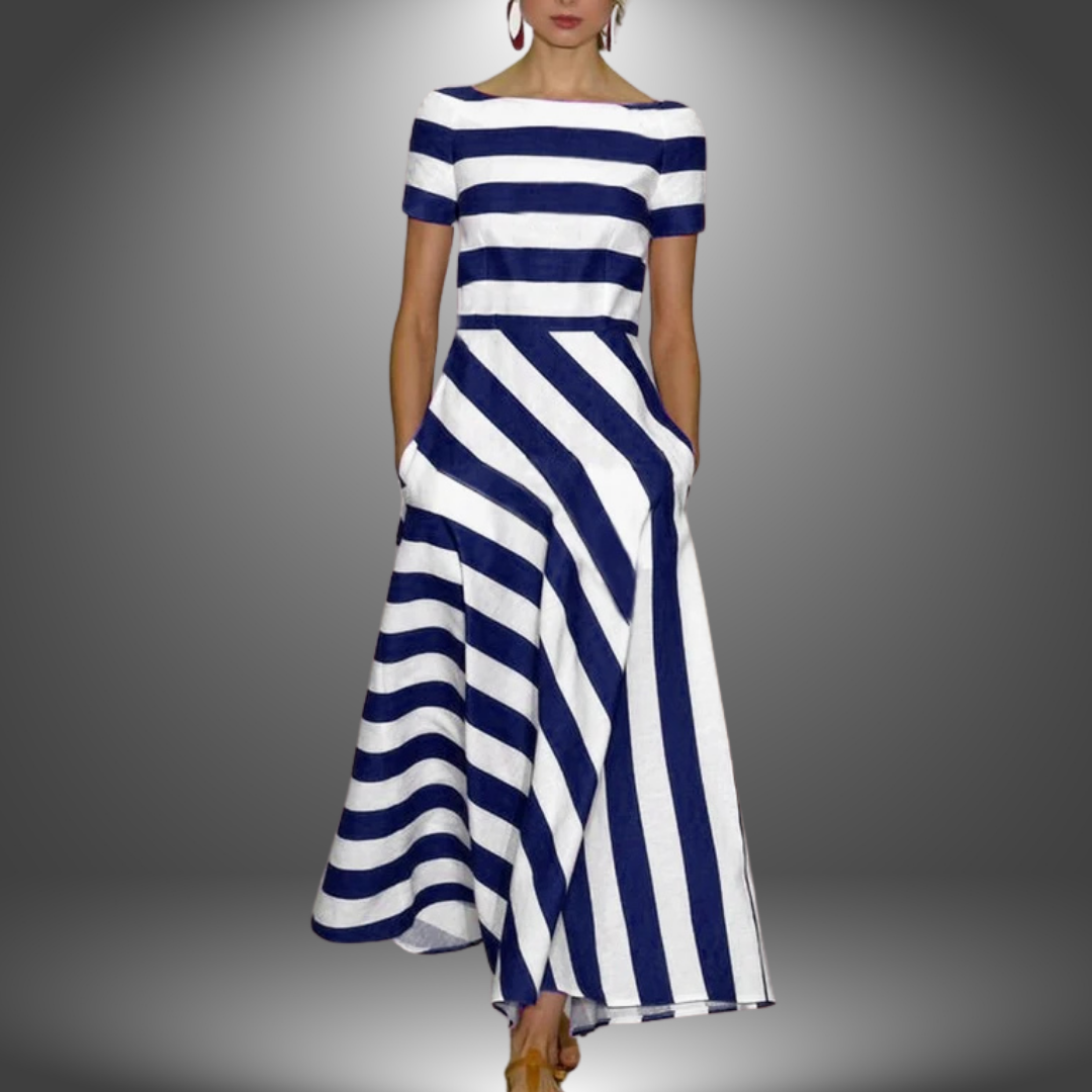 Alma | Triibuline A-Liini Maxi Kleid