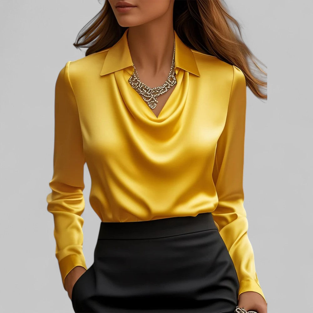 Theresa | Elegantne veesangaga satiinbluus naistele