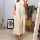 Sophia | Elegantne lõigatud plisseeritud maxi kleit