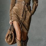 Zelena | Midi-Suede kleit