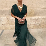 Louise | Elegantne Maxi Pidu Kleidiga V-kaelusega