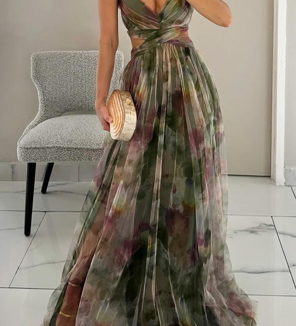 Giselle | Lummav Maxi-kleit Lillemustriga