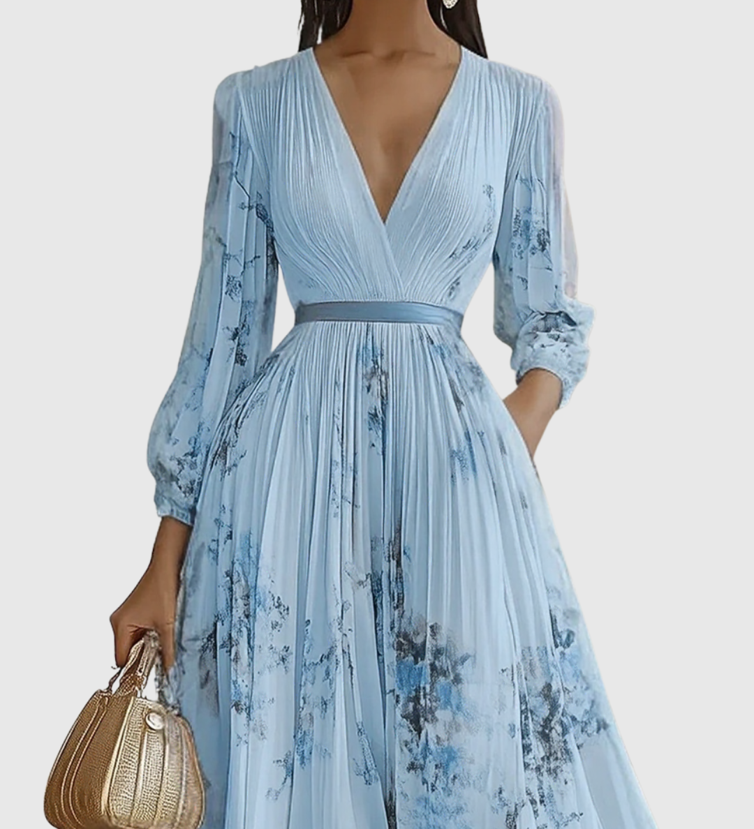 Siena | Elegants Plisse Maxi Kleit