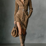 Zelena | Midi-Suede kleit