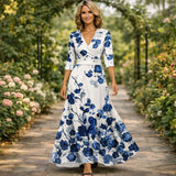 Fleur | Elegantsed Lilled Kleit V-kaelusega
