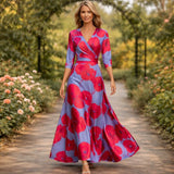 Fleur | Elegantsed Lilled Kleit V-kaelusega