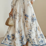 Bristol™ - Lillene Patchwork Boheemlaslik Maxi Kleid