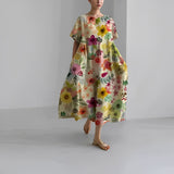 Daisy - Retro Suur Rippuv Lahtine Maxi Kleit