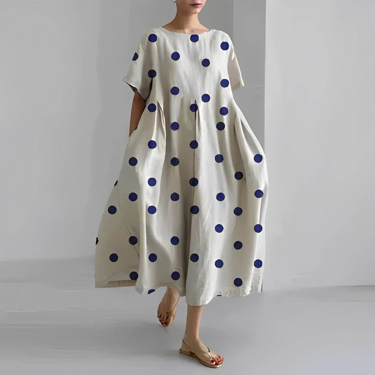 Daisy - Retro Suur Rippuv Lahtine Maxi Kleit