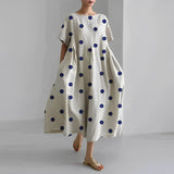 Daisy - Retro Suur Rippuv Lahtine Maxi Kleit