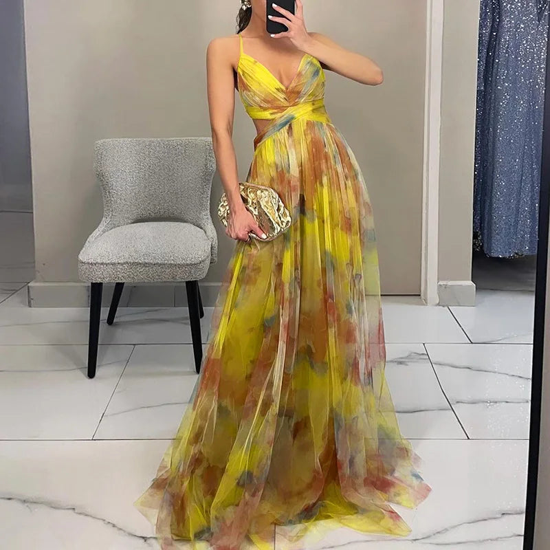 Giselle | Lummav Maxi-kleit Lillemustriga