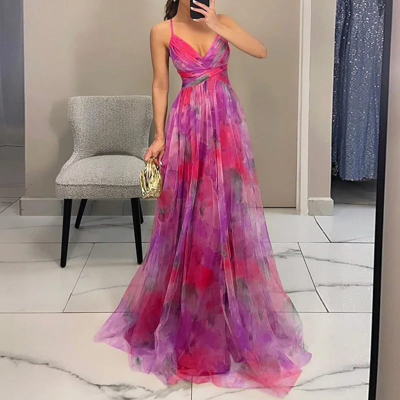 Giselle | Lummav Maxi-kleit Lillemustriga