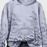 Sigrid | Niiduroheline pitsist kapuutsiga dressipluus