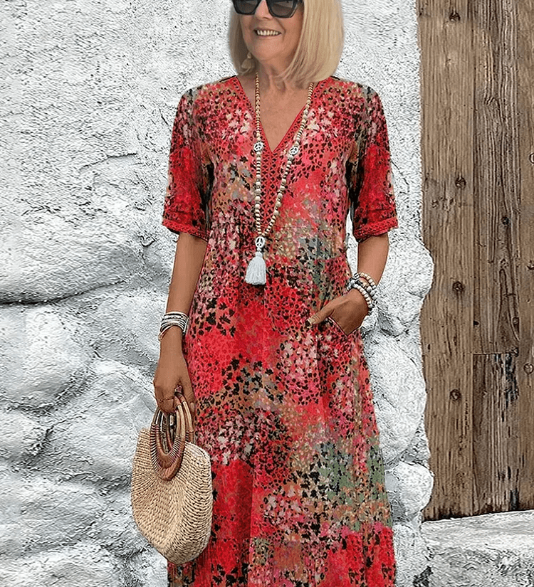 Elaisa | Elegantne Lillene Midi Kleit