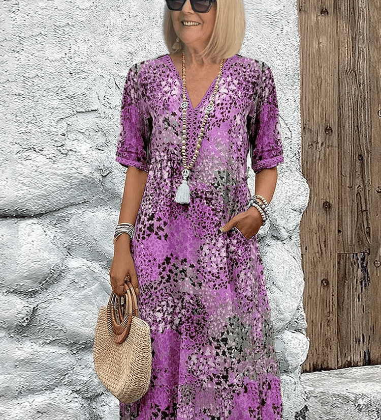 Elaisa | Elegantne Lillene Midi Kleit