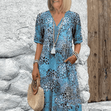 Elaisa | Elegantne Lillene Midi Kleit