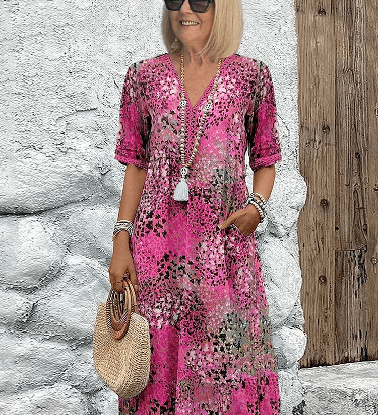 Elaisa | Elegantne Lillene Midi Kleit