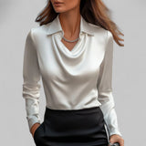 Theresa | Elegantne veesangaga satiinbluus naistele